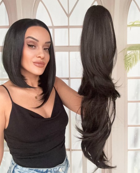 Katlı Kesim Mandallı Postiş Toka At Kuyruğu