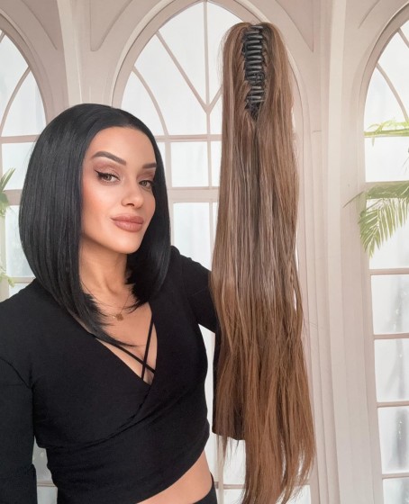 Düz Uzun tokalı Mandallı At Kuyruğu