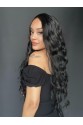 Uzun Siyah Su Dalgalı Tül Peruk (mini baby tepe ön tül peruk)