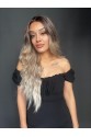Kumral Platin Ombre Balköpüğü Röfleli Tül Peruk (Tepe Mini Baby taban ön tül peruk)