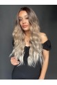 Kumral Platin Ombre Balköpüğü Röfleli Tül Peruk (Tepe Mini Baby taban ön tül peruk)