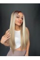 Kumral Beyaz Platin Ombreli ve Röfleli Fiber Sentetik Tül Peruk