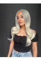 Siyah Beyaz Platin Ombre ve Röfleli Tül Peruk (Tepe kısmı Mini Baby ön tül peruk)