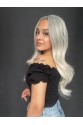 Siyah Beyaz Platin Ombre ve Röfleli Tül Peruk (Tepe kısmı Mini Baby ön tül peruk)