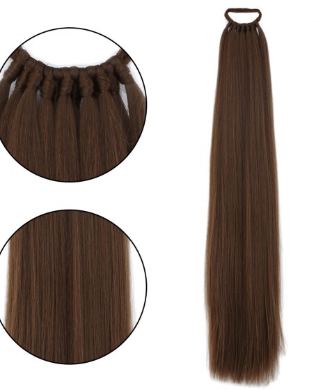 Lastikli DÜz Bağcıklı At kuyruğu Açık Kumral