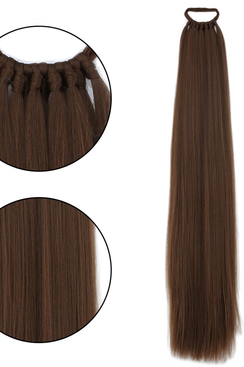 Lastikli DÜz Bağcıklı At kuyruğu Açık Kumral