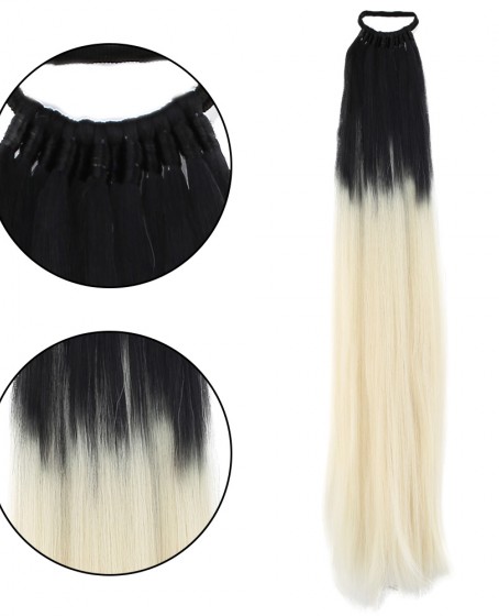 Lastikli DÜz Bağcıklı At kuyruğu Siyah Platin