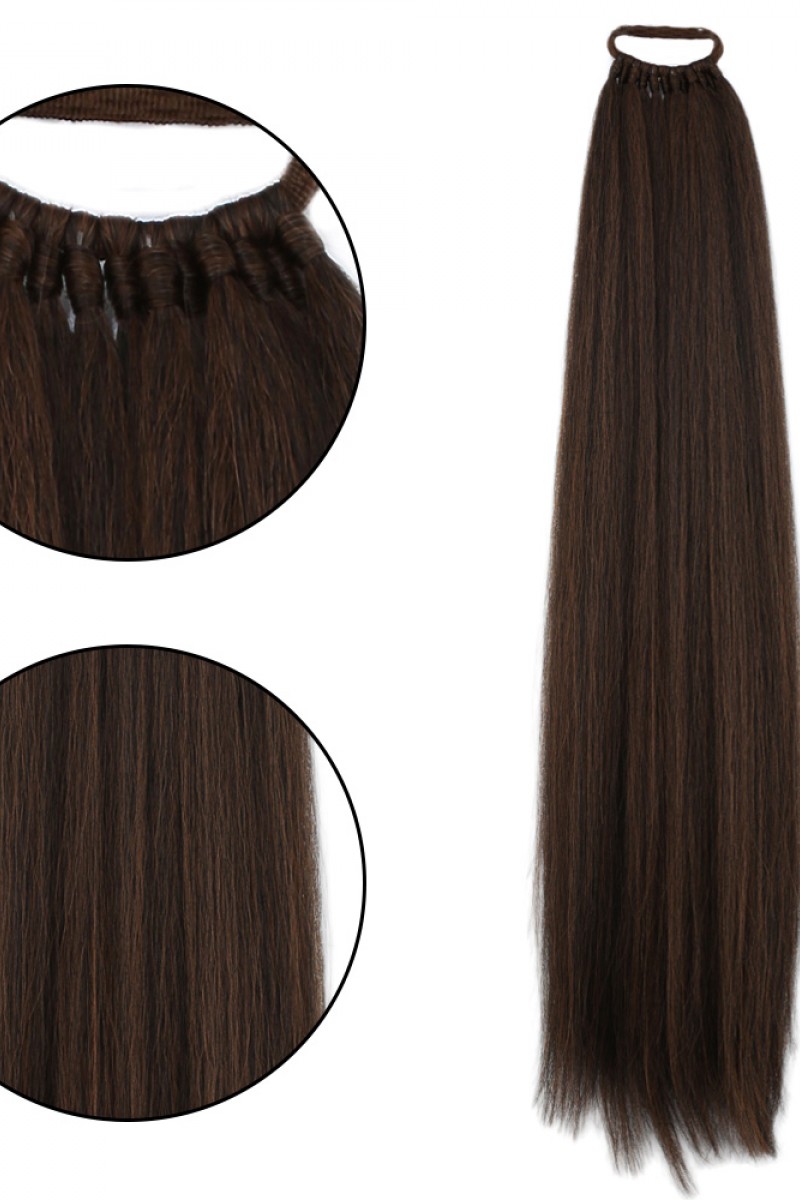 Lastikli DÜz Bağcıklı At kuyruğu Gizemli Kahve