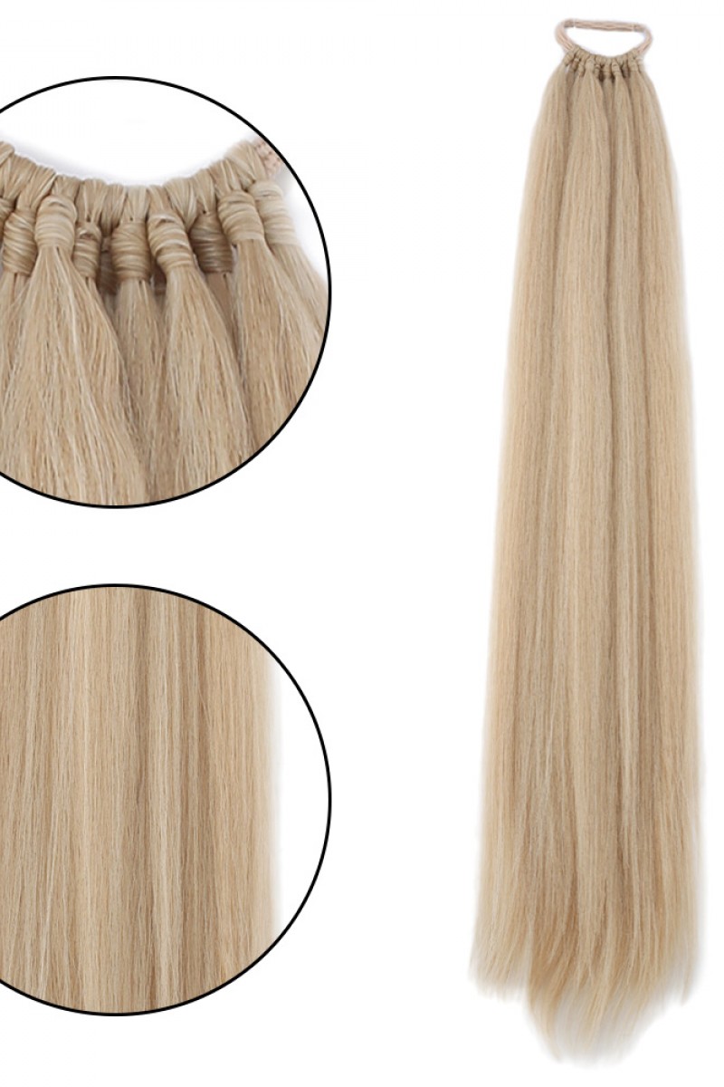 Lastikli DÜz Bağcıklı At kuyruğu Küllü Sarı