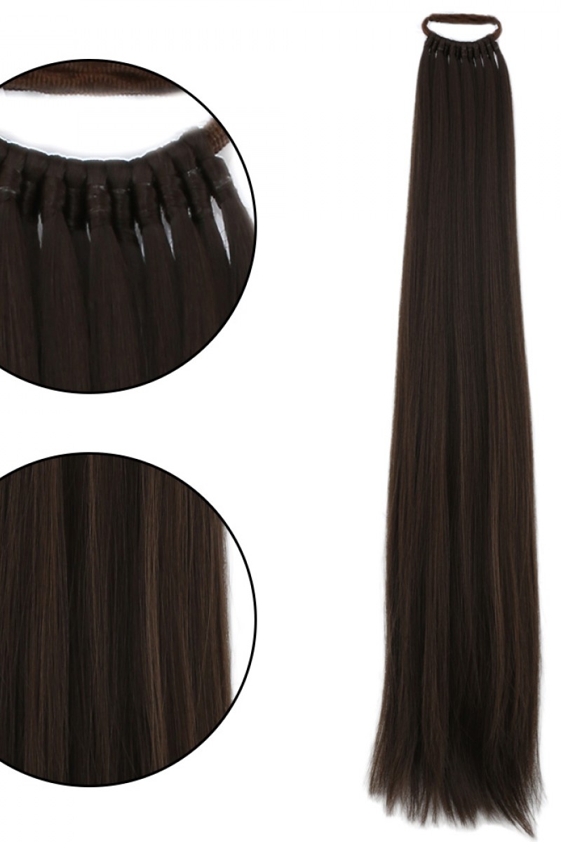 Lastikli DÜz Bağcıklı At kuyruğu Koyu Kumral