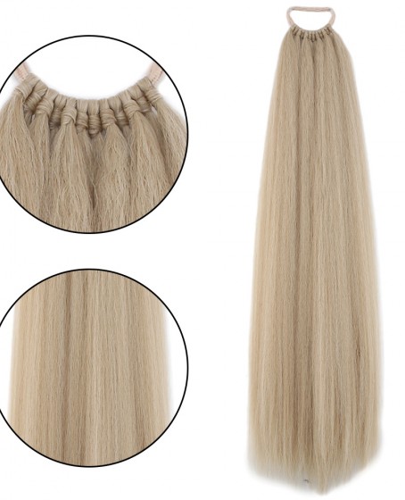 Lastikli DÜz Bağcıklı At kuyruğu Rus Sarısı