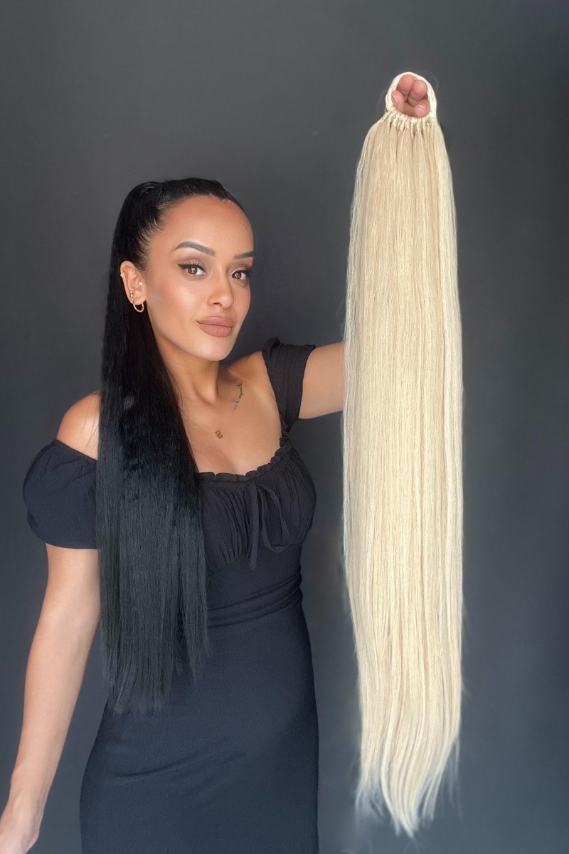 Lastikli DÜz Bağcıklı At kuyruğu Küllü Sarı