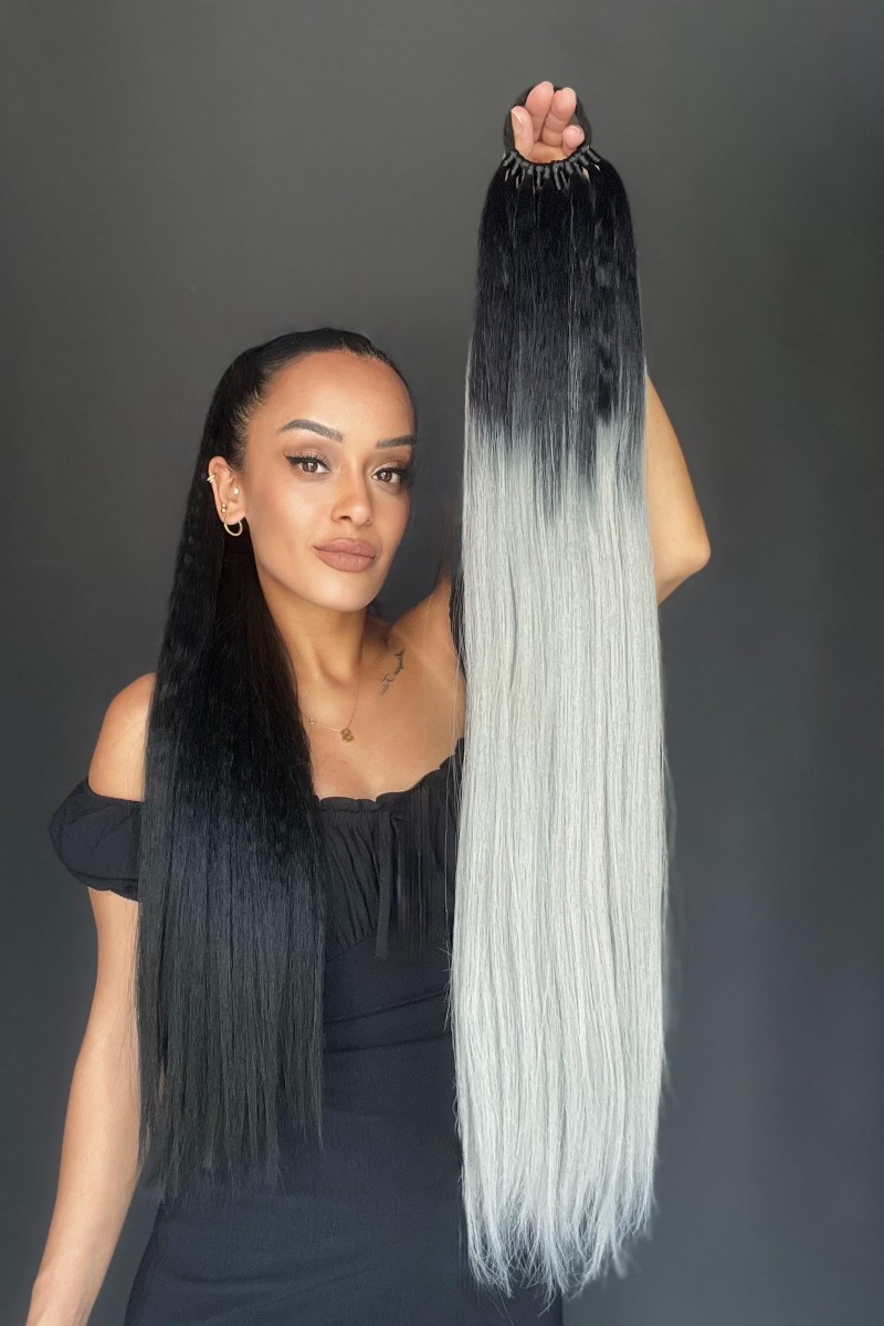 Lastikli DÜz Bağcıklı At kuyruğu Siyah Gri