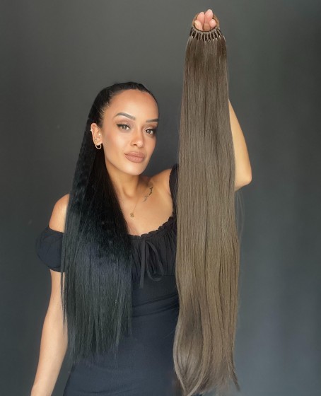 Lastikli DÜz Bağcıklı At kuyruğu Koyu Kumral