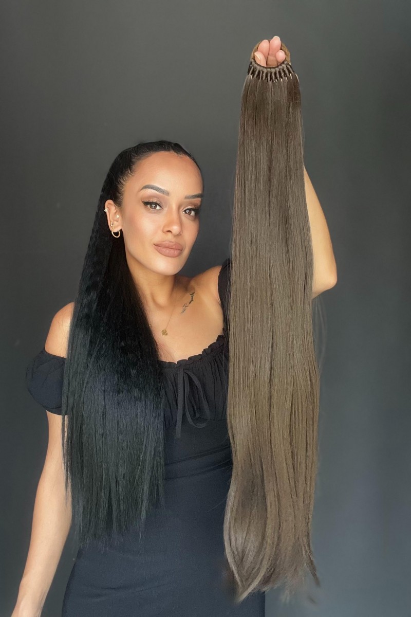 Lastikli DÜz Bağcıklı At kuyruğu Koyu Kumral