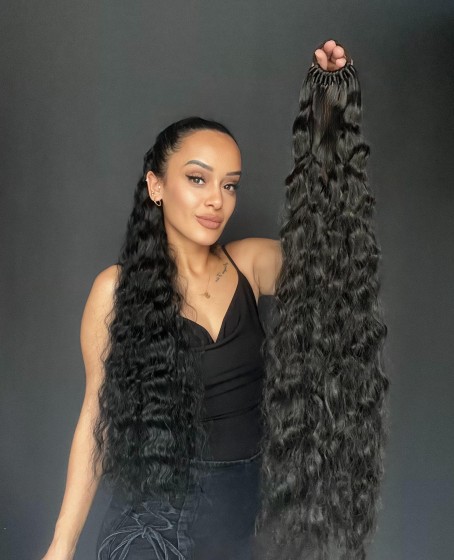 Lastikli Afro Kabarık Dalgalı At kuyruğu Koyu kestane