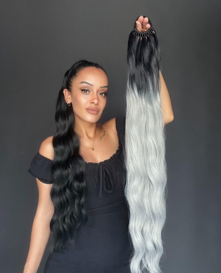 Lastikli DÜz Bağcıklı At kuyruğu Siyah Gri