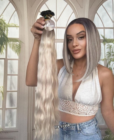 250 adet Yıka çık doğal dalgalı Mikro Kaynak  60-65cm