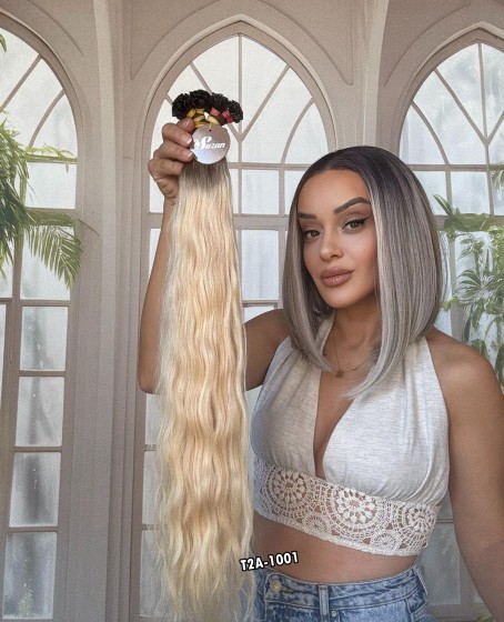 250 adet Yıka çık doğal dalgalı Mikro Kaynak  60-65cm