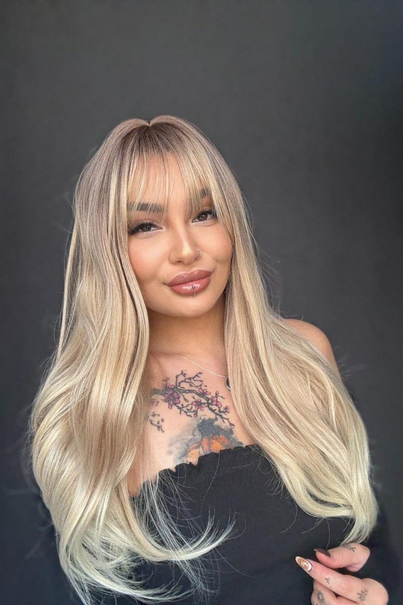 Röfleli Ombreli Tepe Kısmı cilt görünümlü Perçemli Medikal Peruk Özel Koleksiyon