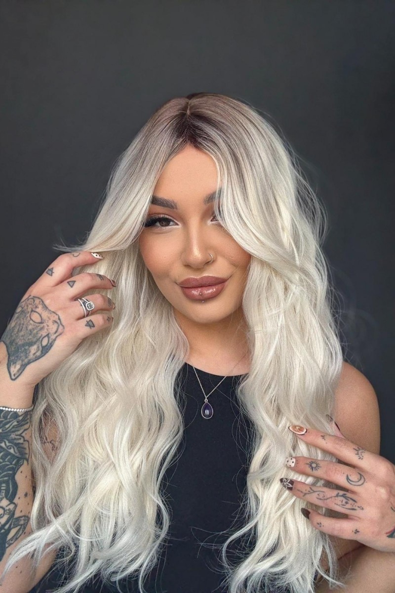 Kumral Platin ombreli Dalgalı Perçemli Medikal Peruk Özel Koleksiyon