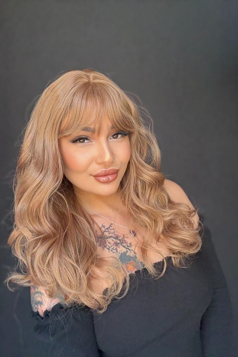 Bal rengi Dalgalı Kahküllü Medikal Peruk Özel Koleksiyon