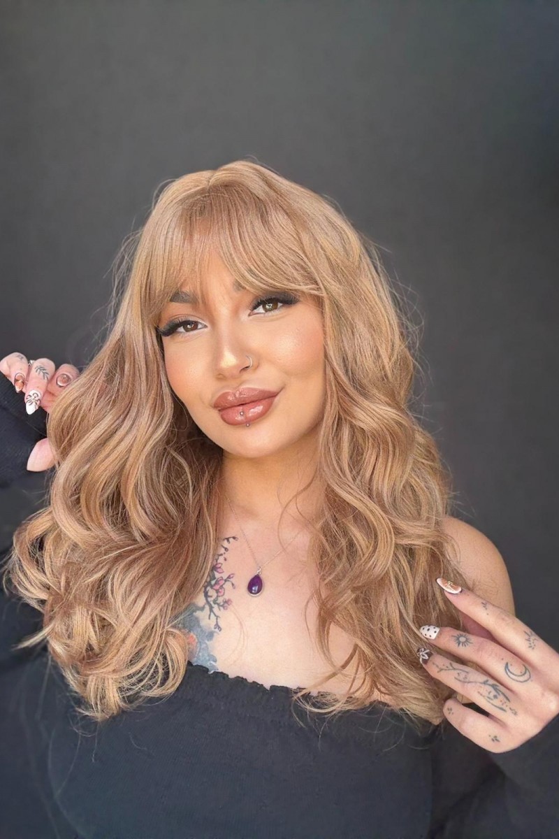 Bal rengi Dalgalı Kahküllü Medikal Peruk Özel Koleksiyon