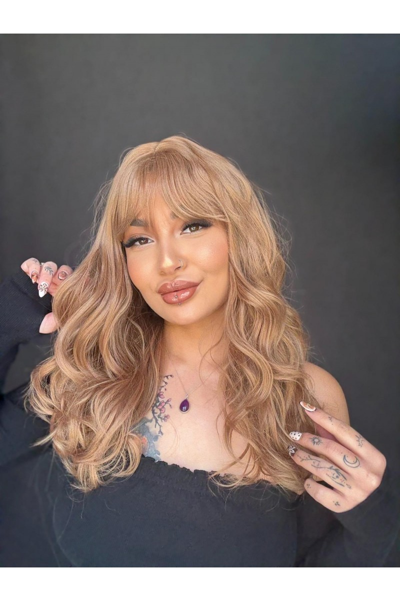 Bal rengi Dalgalı Kahküllü Medikal Peruk Özel Koleksiyon