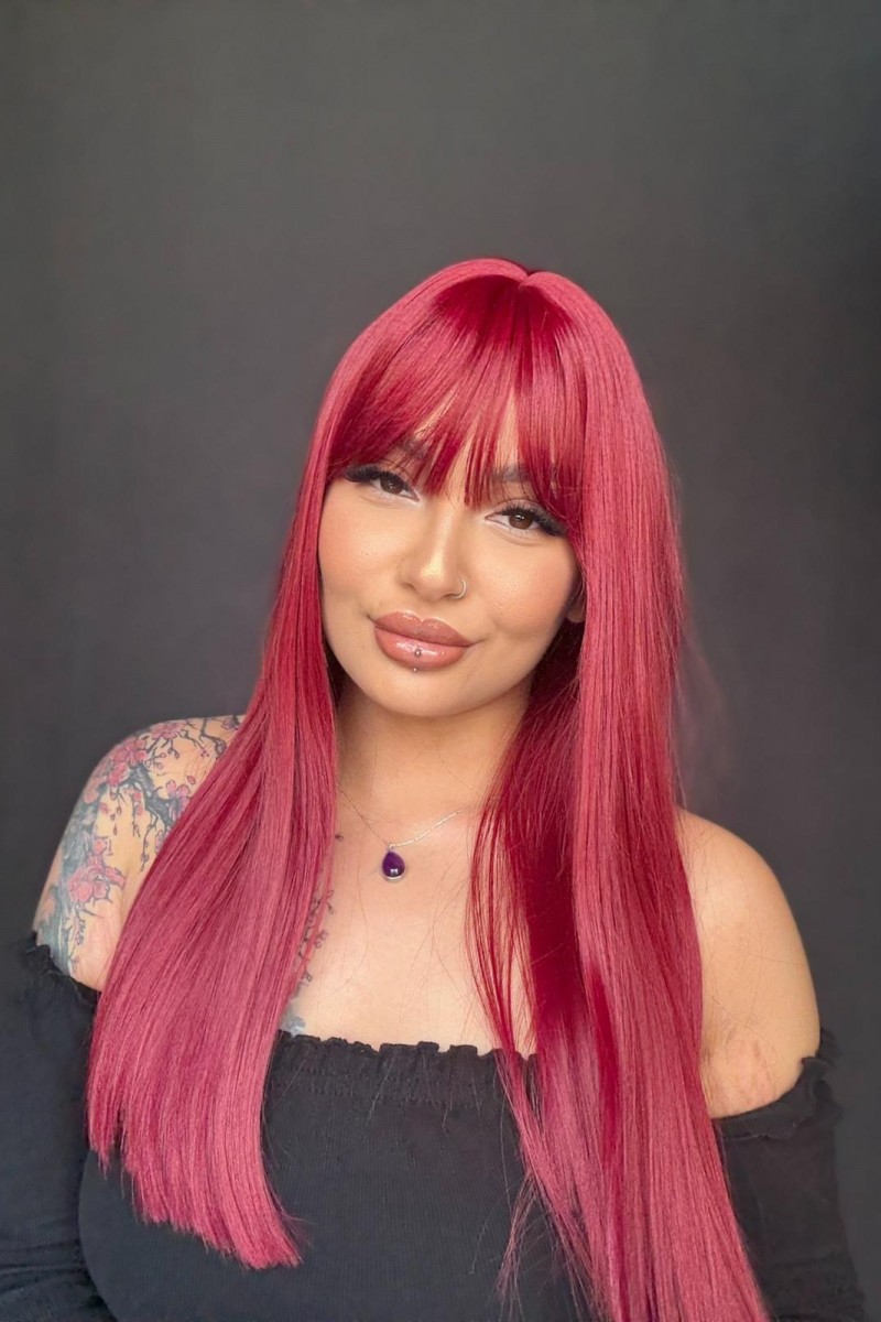 Kızıl perçemli Düz Kesim Medikal Peruk Özel Koleksiyon