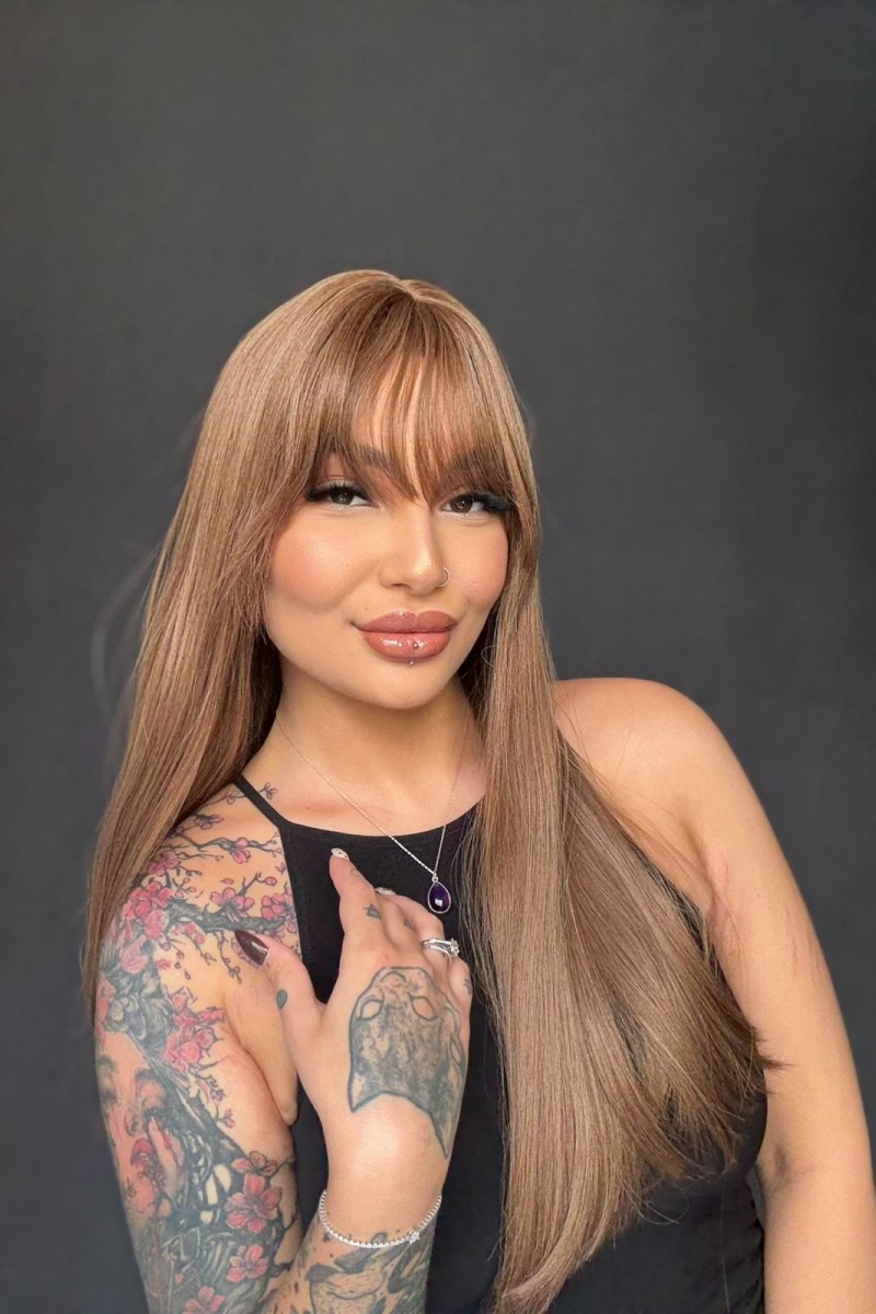 Açık Kahverengi Düz uzun perçemli Medikal Peruk Özel Koleksiyon