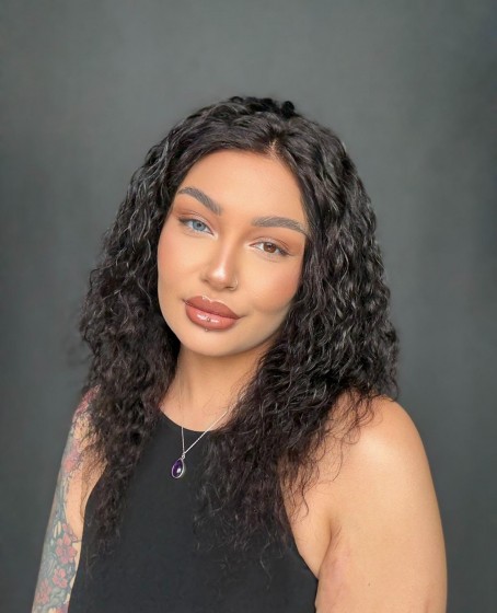 Hayalet Tül peruk Yıka çık doğal dalgalı model