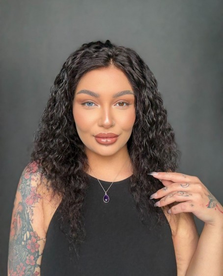 Hayalet Tül peruk Yıka çık doğal dalgalı model