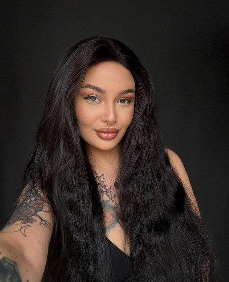 80 cm 290 gram Ekstra Gür U tül peruk Gerçek saç