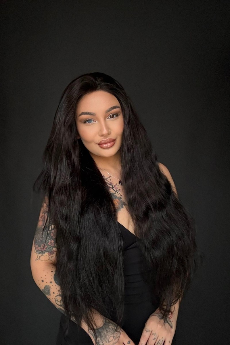 80 cm 290 gram Ekstra Gür U tül peruk Gerçek saç