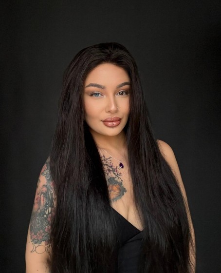 80 cm 330 gram Ekstra Gür U tül peruk Gerçek saç