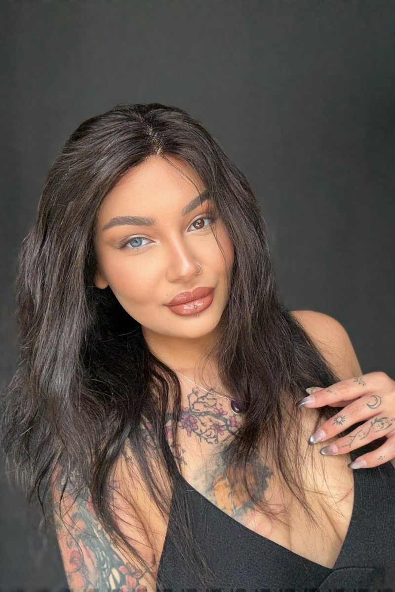 Hayalet Tül peruk Yıka çık doğal dalgalı model 