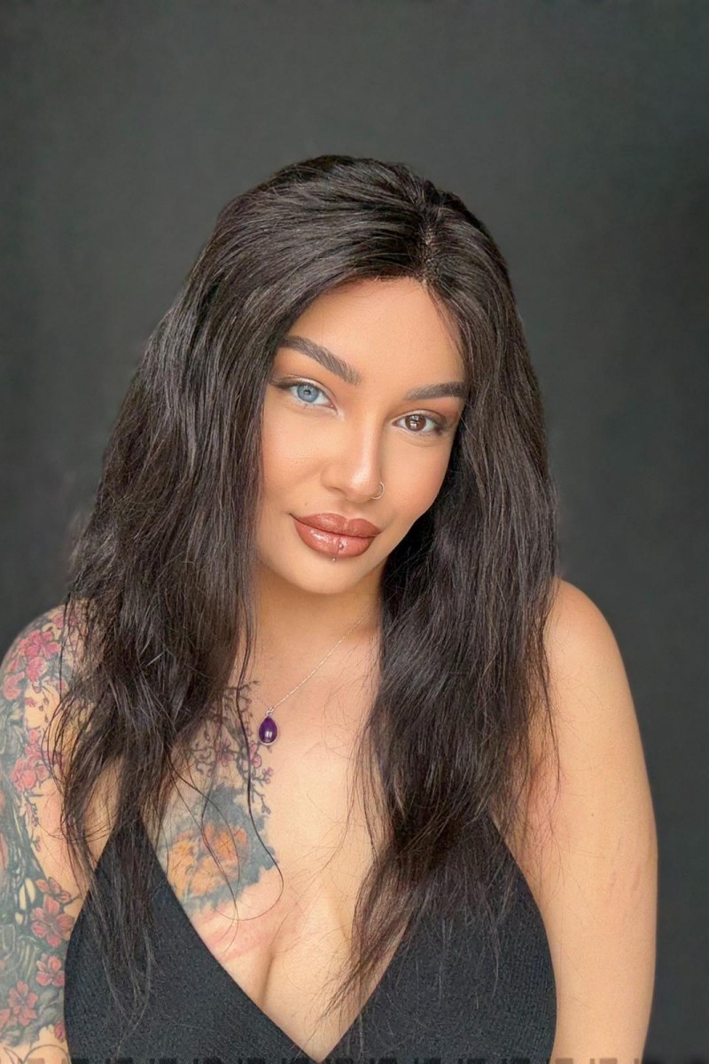 Hayalet Tül peruk Yıka çık doğal dalgalı model 