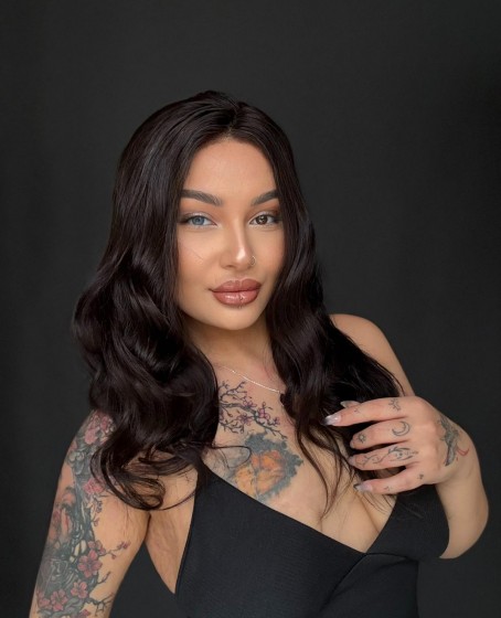 Hayalet Tül peruk Yıka çık doğal dalgalı model