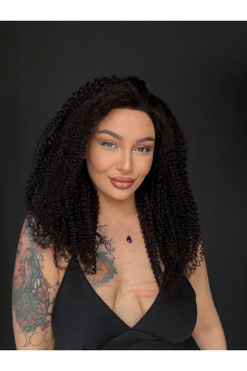 Hayalet Tül peruk Yıka çık doğal dalgalı model 