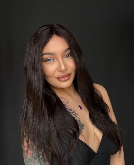 Hayalet Tül peruk Yıka çık doğal dalgalı model