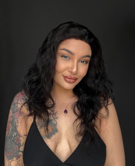 Hayalet Tül peruk Yıka çık doğal dalgalı model