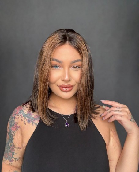 Hayalet Tül peruk Yıka çık doğal dalgalı model