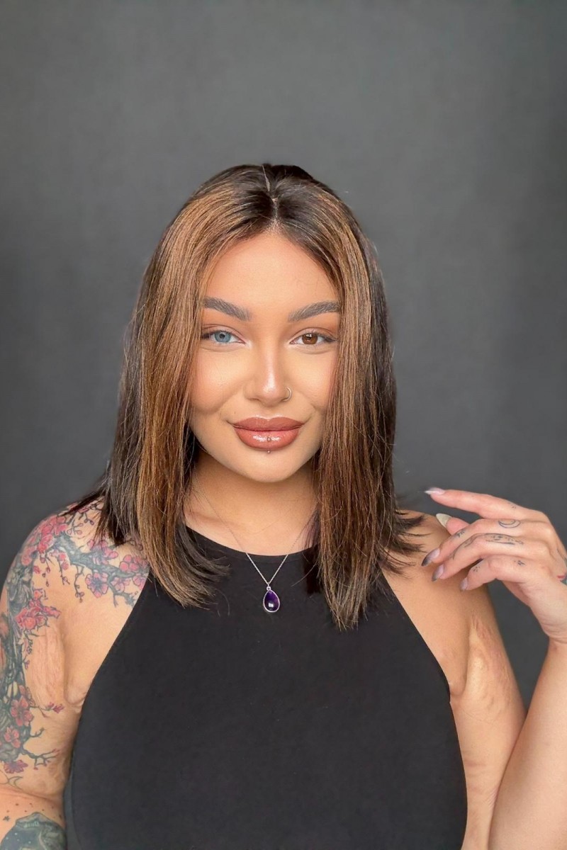 Hayalet Tül peruk Yıka çık doğal dalgalı model 