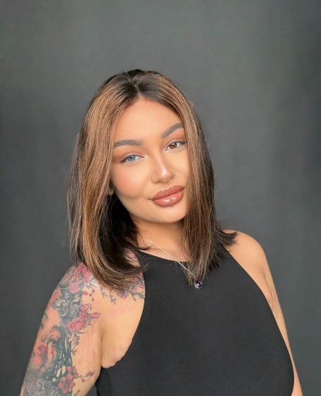 Hayalet Tül peruk Yıka çık doğal dalgalı model