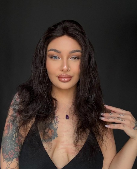 Hayalet Tül peruk Yıka çık doğal dalgalı model