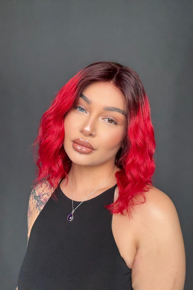 Kızıl Özel renk tül peruk