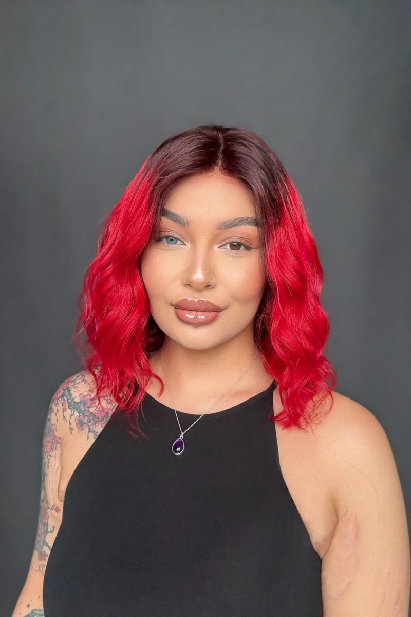 Kızıl Özel renk tül peruk