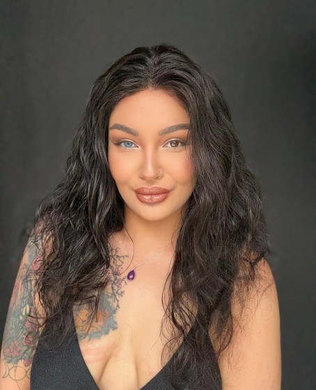 Hayalet Tül peruk Yıka çık doğal dalgalı model