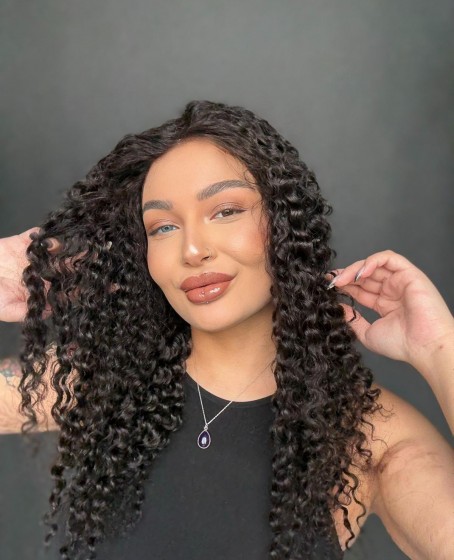 Hayalet Tül peruk Yıka çık doğal dalgalı model