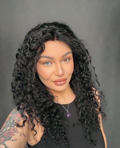 Hayalet Tül peruk Yıka çık doğal dalgalı model